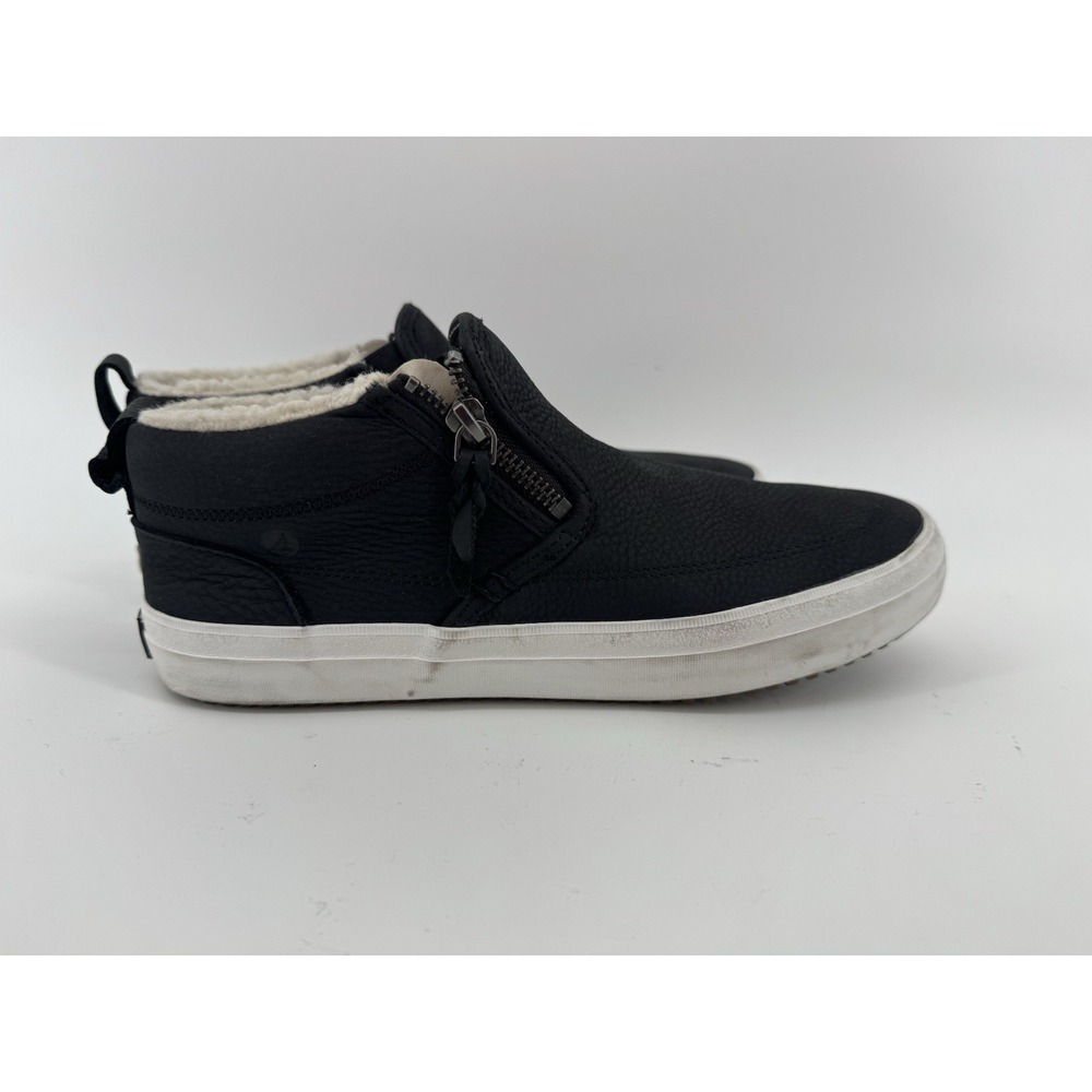 Women's Sperry Crust Lug side zip Size 8.5 Black Leather